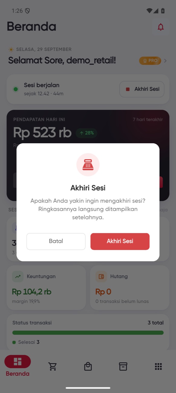 Konfirmasi akhiri sesi